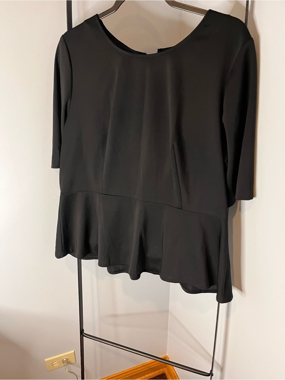 Alfani Black Peplum Tunic Top